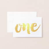 Nummer één 1e Borstelscripttype Echt Folie Kaarten (Voorkant met envelop)