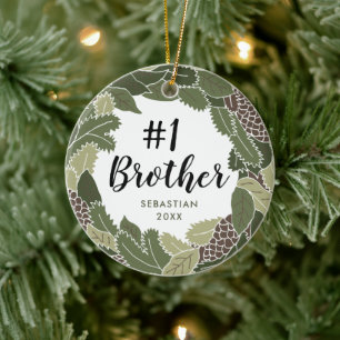 Nummer één Brother Gepersonaliseerd Beste merk Bre Keramisch Ornament