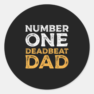 Nummer één deadbeat pa per Quote Gag Humor Graph Ronde Sticker