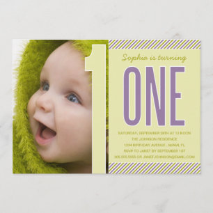 NUMMER ÉÉN EERSTE BIRTHDAY-INVITATIE KAART