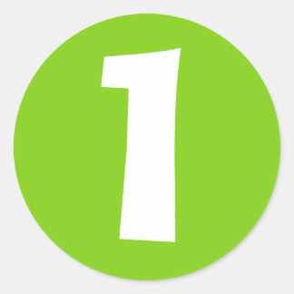 Nummer Een Grote Ronde Groene Stickers van Janz