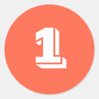 Nummer Een Grote Ronde Tomaat Rode Stickers van Ja