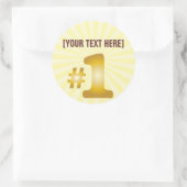 Nummer één met aangepaste naam ronde sticker (Tas)