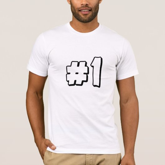 Nummer één met hashtag T-Shirt (Voorkant)
