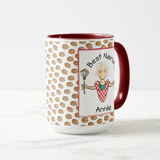 Nummer een moeder oma Moederdag Cartoon Mok (Voorkant rechts)