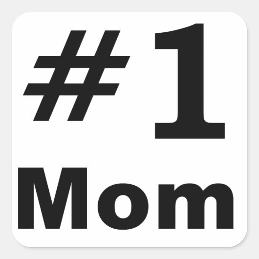 Nummer één moeder vierkante sticker (Voorkant)