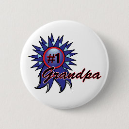 Nummer één opa #1 Blue Award Ronde Button 5,7 Cm