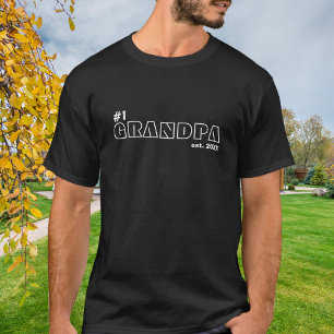 Nummer één opa overzicht blok typografie t-shirt