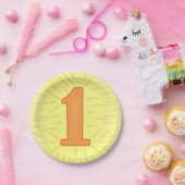 Nummer één Oranje geel eerste Bord op de geboorte (Feest)