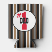 Nummer één pap grijs, bruine en zwarte strepen blikjeskoeler (Voorkant)