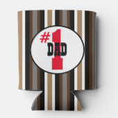 Nummer één pap grijs, bruine en zwarte strepen blikjeskoeler (Achterkant)