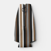 Nummer één pap grijs, bruine en zwarte strepen flesjeskoeler (Achterkant)