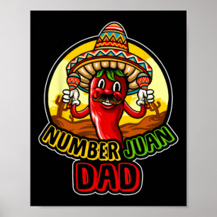 Nummer een Pap Mexicaanse Vaders Dag Grappig Padre Poster