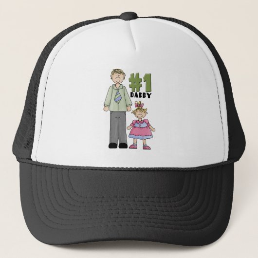 Nummer één papa blond meisje trucker pet (Voorkant)