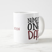 Nummer één pappa Black Tartan Typography Gift Extra Grote Beker (Voorkant rechts)