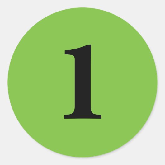 Nummer Een planning levert eenvoudig 1 groen zwart Ronde Sticker (Voorkant)