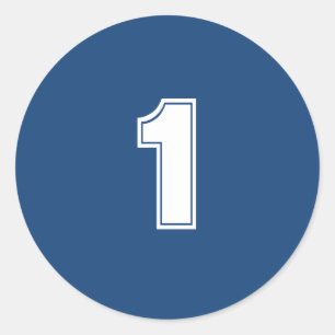 Nummer Een planning levert eenvoudig 1 marine wit Ronde Sticker