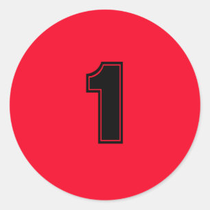 Nummer Een planning levert eenvoudig 1 rood zwart Ronde Sticker