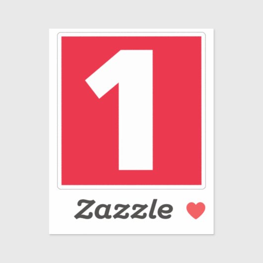 Nummer één rode en witte sticker (Vel)