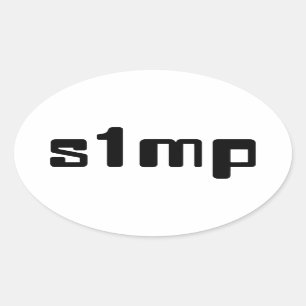 Nummer één Simp Ovale Sticker