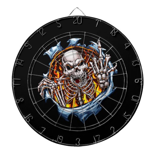 Nummer één skelet dartbord (Voorkant)