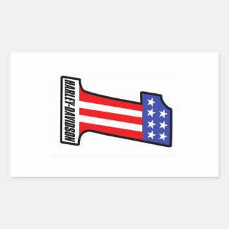 Nummer één sticker, rood, wit en blauw rechthoekige sticker