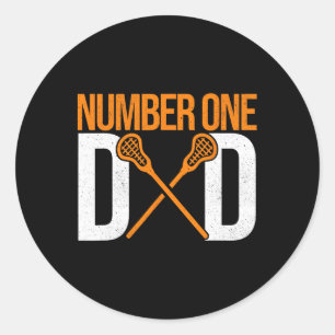 Nummer een vader Lax speler vader Lacrosse Stick L Ronde Sticker