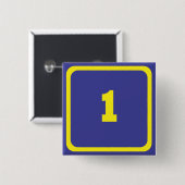 nummer één vierkante button 5,1 cm (Voorkant /achterkant)