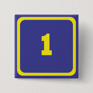 nummer één vierkante button 5,1 cm