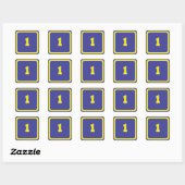 nummer één vierkante sticker (Vel)