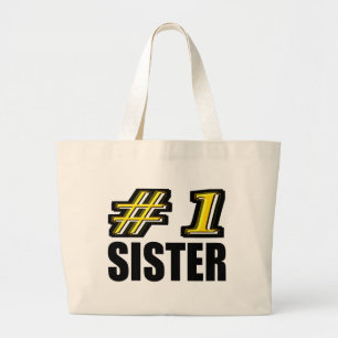 Nummer één zuster grote tote bag
