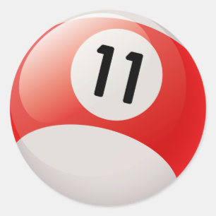 NUMMER ELEVEN BILLIARDS BALL RONDE STICKER