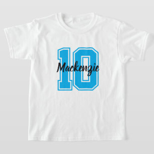 Nummer en naam gepersonaliseerd t-shirt