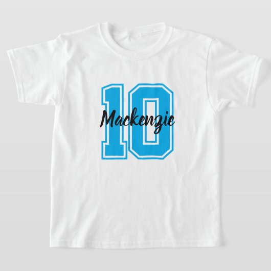 Nummer en naam gepersonaliseerd t-shirt (Laagn)