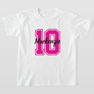 Nummer en naam gepersonaliseerd t-shirt