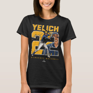 Nummer en portret Christelijk Yelich Milwaukee MLB T-shirt