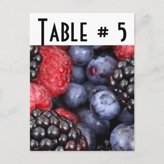 Nummer gasttabel briefkaart (Voorkant)