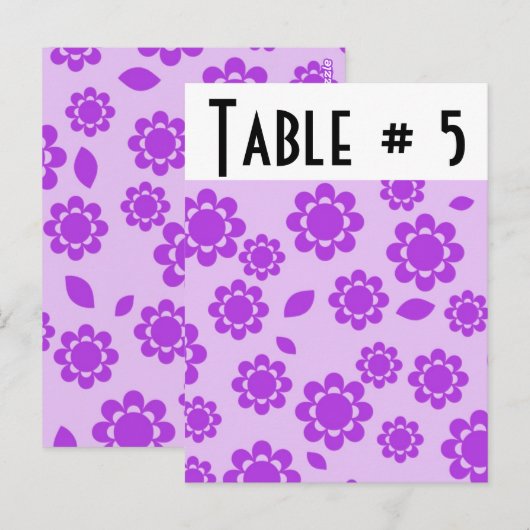 Nummer gasttabel briefkaart (Voorkant / Achterkant)