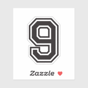 Nummer negen 9 sport college lettertype sticker
