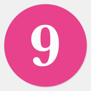 Nummer Negen planning benodigdheden simpel 9 roze Ronde Sticker