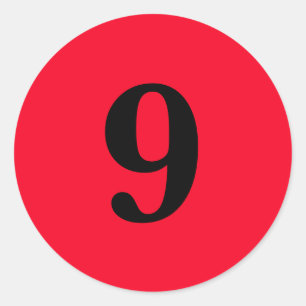 Nummer Negen planningbenodigdheden eenvoudig 9 roo Ronde Sticker