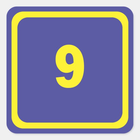 Nummer negen vierkante sticker (Voorkant)