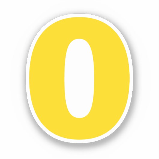 Nummer nul Gold en witte sticker (Voorkant)