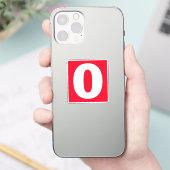 Nummer nul Rood en Witte sticker (Telefoon)