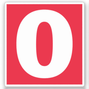 Nummer nul Rood en Witte sticker