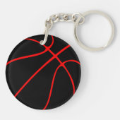 Nummer of Initialen van de Red & Black Basketball  Sleutelhanger (Achterkant)
