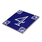 Nummer Tegel - Spaans wit op blauw Tegeltje (Zijkant)