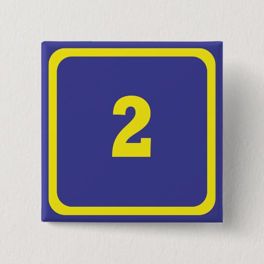 nummer twee vierkante button 5,1 cm (Voorkant)