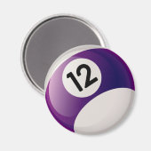 NUMMER TWELVE BILLIARDS BALL MAGNEET (Voorkant / Achterkant)