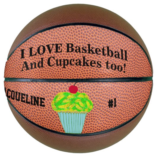 Nummer van de Basketball Cupcakes Basketbal (Voorkant)